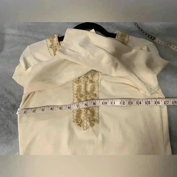 Spanner Embroidered Metallic Floral Beaded Sequin V Neck Marble Buttons Size S - Picture 7 of 12